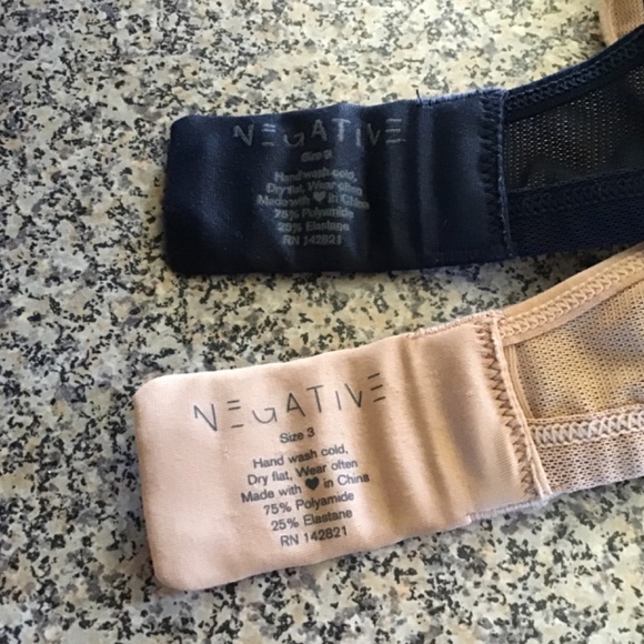 TWO Negative Underwear Sieve Non Wire Bras one Navy and one Buff Size 3 - Picture 6 of 6